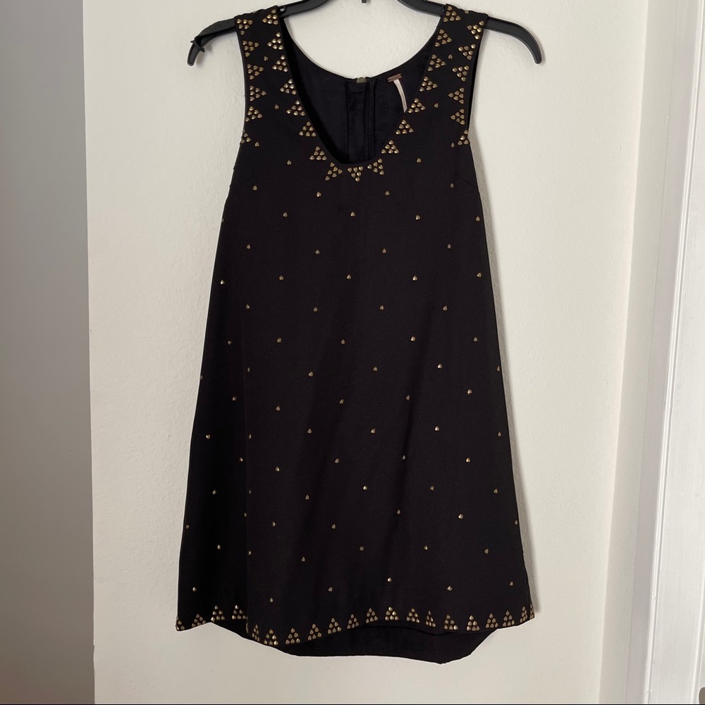 Free People Black and Gold Sleeveless Top